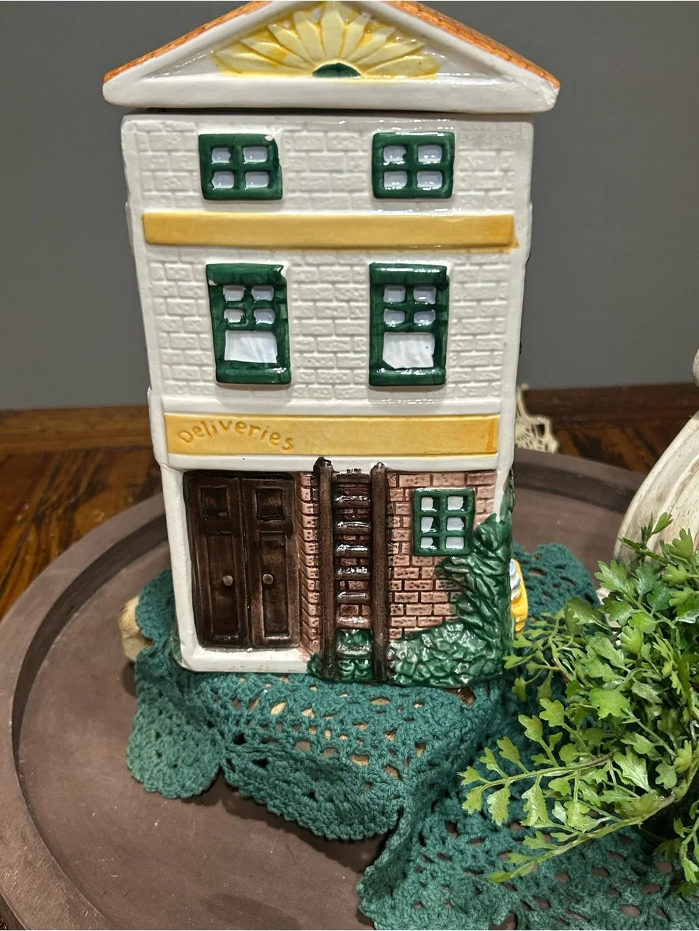 Vintage Hand-Painted Miniature General Store Cookie Jar